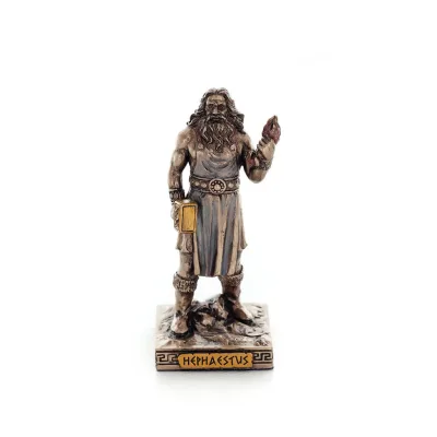 Hephaestus: God of Fire, Metallurgy, Heaven and Earth 9cm Veronese Brons Galvanisera helkroppsstaty, antikens Grekland Veronese 