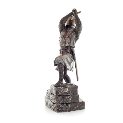 Knight on Stairs Holding Sword in Attack Stance 19.5x30.5cm Veronese Electrolytic Bronze Full Body Statue Veronese 2 - grifon.se
