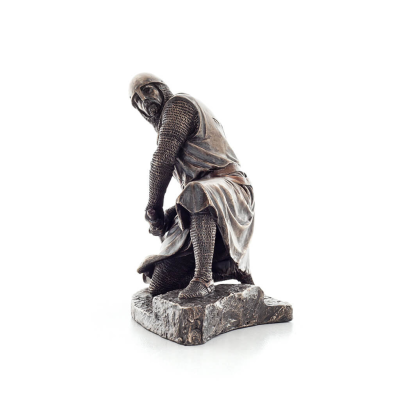 Knight kneeling in defense stance 20x17.5cm Full body statue with Veronese Bronze Electrolysis Veronese 2 - grifon.se 