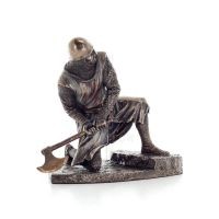 Knight kneeling in defense stance 20x17.5cm Full body statue with Veronese Bronze Electrolysis Veronese 5 - grifon.se 