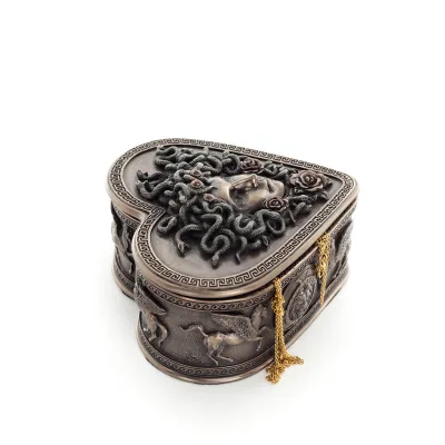 Medusa hjärta 11.5x7cm Smyckesfodral, Smyckeskrin, förvaringsboxliknande fodral, Veronese Bronze Electrolysis Helkroppsstaty Ver