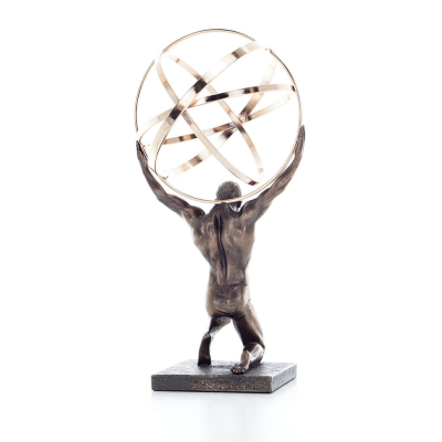 Atlas eller Atlas, Titan: Titanidernas ledare, knÃ¤stÃ¥ende 20,5 cm Veronese elektrolytisk bronsstaty fÃ¶r hela kroppen Veronese 4 