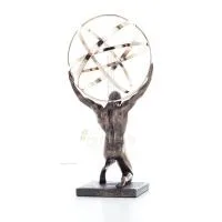 Atlas or Atlas, Titan: The leader of the Titanids, kneeling 20.5cm Veronese Electrolytic Bronze Full Body Statue Veronese 4 - gr