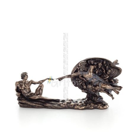 The Creation of Adam, Michelangelo 11,5x26,5cm Veronese brons galvaniserad helkroppsstaty, Christian Veronese 1 - grifon.se