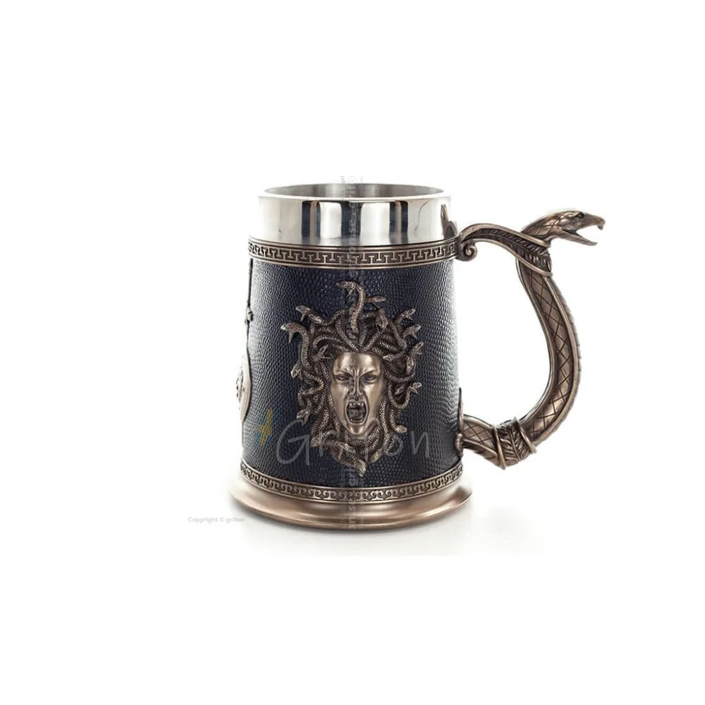 Medusa: The Wild-Eyed Mermaid in a Mug, Cup 15cm Full-Length Veronese Bronze Electrolysis Statue, Ancient Greece Veronese 1 - gr