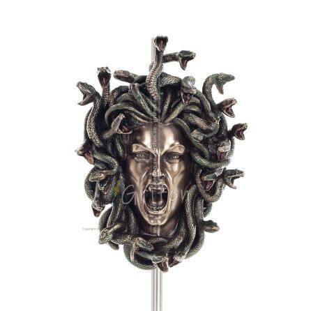 Medusa: The Wild-Eyed Mermaid in Mask Small 18.5cm Veronese Bronze Electroplating Full Body Statue, Ancient Greece Veronese 1 -