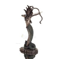 Medusa: The Wild-Eyed Mermaid with Bow 35cm Veronese Bronze Electroplating Full Body Statue, Ancient Greece Veronese 2 - grifon.