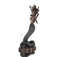Medusa: The Wild-Eyed Mermaid with Bow 35cm Veronese Bronze Galvanisera helkroppsstaty, antikens Grekland Veronese 3 - grifon.se