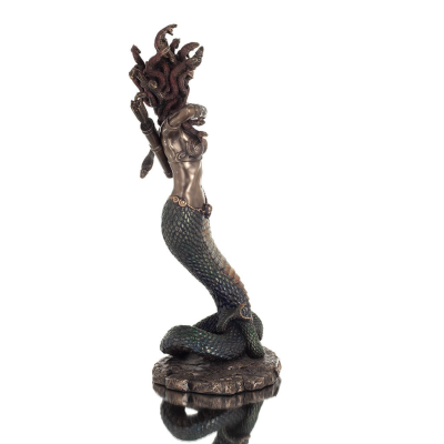 Medusa: The Wild-Eyed Mermaid with Bow 35cm Veronese Bronze Electroplating Full Body Statue, Ancient Greece Veronese 5 - grifon.