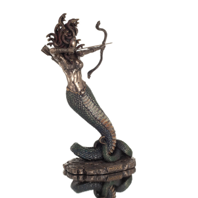 Medusa: The Wild-Eyed Mermaid with Bow 35cm Veronese Bronze Electroplating Full Body Statue, Ancient Greece Veronese 6 - grifon.