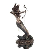 Medusa: The Wild-Eyed Mermaid with Bow 35cm Veronese Bronze Electroplating Full Body Statue, Ancient Greece Veronese 6 - grifon.