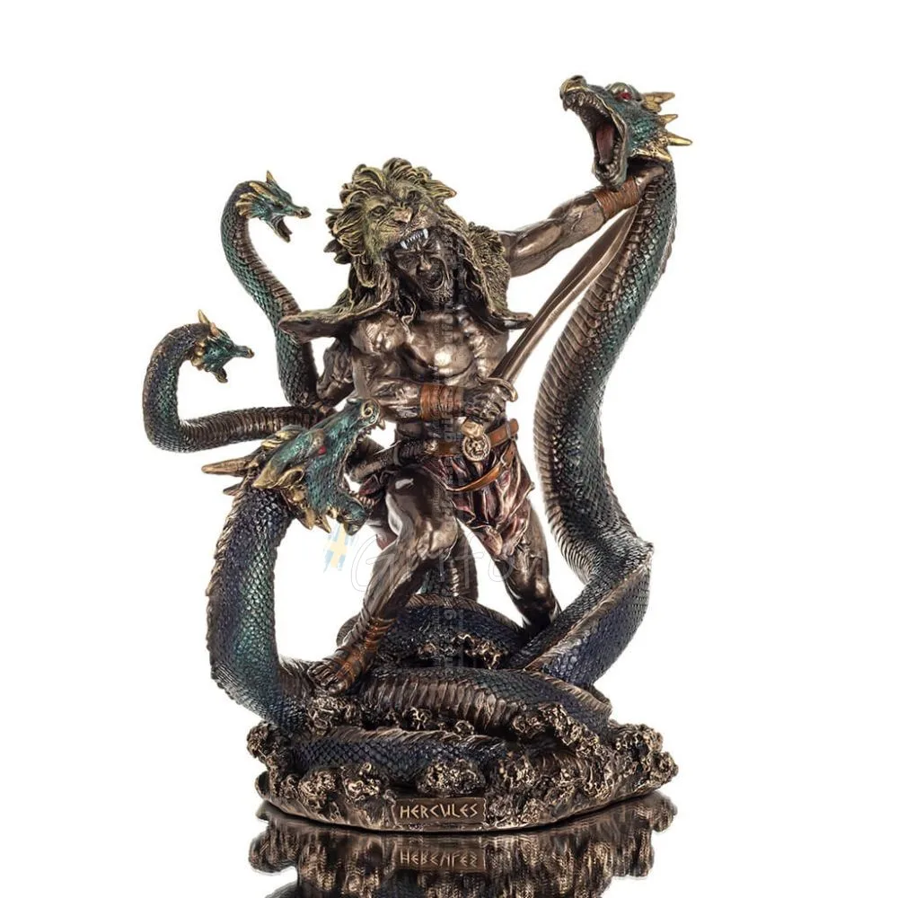 Hercules: The Greatest Hero of the Greeks, Fighting the Lernaean Hydra 31cm Veronese Bronze Electrolysis Full Body Statue Verone