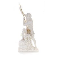 Poseidon: The God of the Sea, Earthquakes, Earth, Storms and Words 82cm Full Body Statue, Polyester Alabaster Marble Type Alabas
