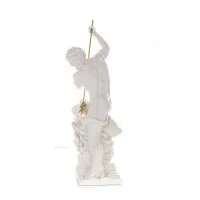 Poseidon: Havets gud, jordbävningar, jord, stormar och ord 82 cm helkroppsstaty, typ polyester alabaster marmor Alabaster 2 - gr