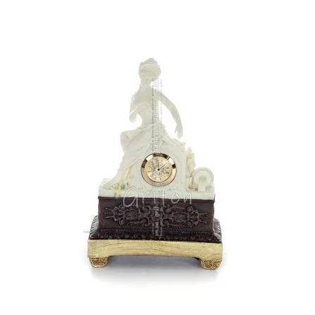 Aphrodite: The Goddess of Love and Beauty in Clockwork 22.5cm Statue, Polyester Alabaster Marble Type, Ancient Greece Alabaster 