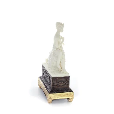 Aphrodite: The Goddess of Love and Beauty in Clockwork 22.5cm Statue, Polyester Alabaster Marble Type, Ancient Greece Alabaster 