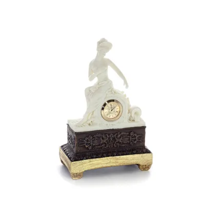 Aphrodite: The Goddess of Love and Beauty in Clockwork 22,5 cm Staty, Polyester Alabaster Marble Type, Antika Grekland Alabaster