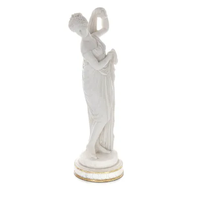 Muse, en av de nio muserna33 cm fullängdsstaty, alabaster av polyestermarmortyp, antikens Grekland Alabaster 1 - grifon.se 