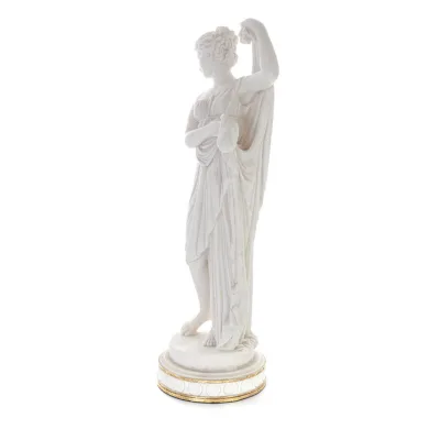 Muse, en av de nio muserna33 cm fullängdsstaty, alabaster av polyestermarmortyp, antikens Grekland Alabaster 4 - grifon.se 
