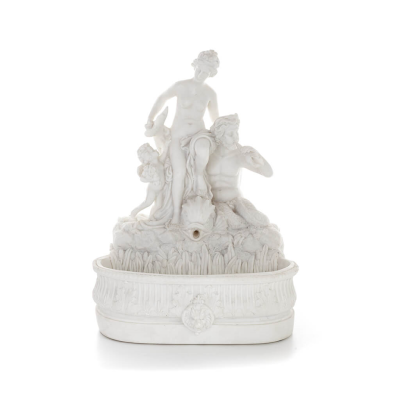 Aphrodite Panas eller Pan & Eros Fountain 38 cm helkroppsstaty, polyestermarmortyp Alabaster, antikens Grekland Alabaster 1 - gr