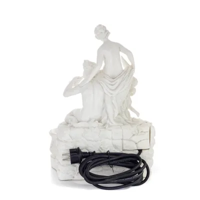 Aphrodite Panas eller Pan & Eros Fountain 38 cm helkroppsstaty, polyestermarmortyp Alabaster, antikens Grekland Alabaster 3 - gr