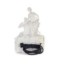 Aphrodite Panas eller Pan & Eros Fountain 38 cm helkroppsstaty, polyestermarmortyp Alabaster, antikens Grekland Alabaster 3 - gr