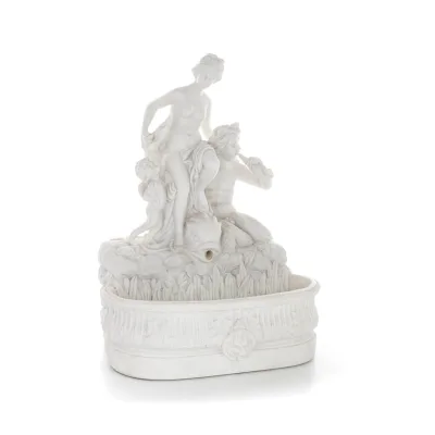 Aphrodite Panas or Pan & Eros Fountain 38cm Full Body Statue, Polyester Marble Type Alabaster, Ancient Greece Alabaster 5 - grif