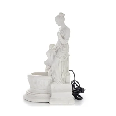 Venus & Cupid Fountain 52cm Full Body Statue, Polyester Alabaster Marble Type, Ancient Greece Alabaster 2 - grifon.se 