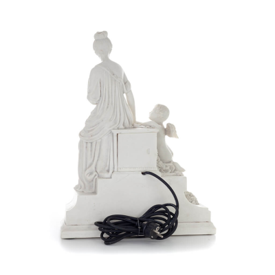 Venus & Cupid Fountain 52cm Full Body Statue, Polyester Alabaster Marble Type, Ancient Greece Alabaster 3 - grifon.se 