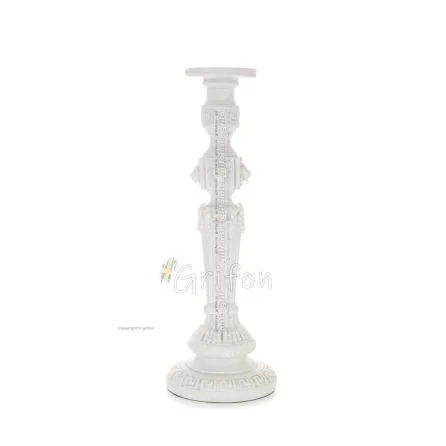 Ljusstake 40,5cm Alabast av polyestermarmortyp, Modern Dekorativ Alabaster 1 - grifon.se 