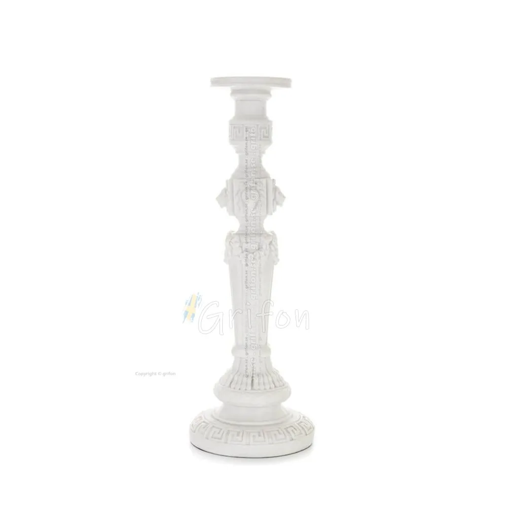 Ljusstake 40,5cm Alabast av polyestermarmortyp, Modern Dekorativ Alabaster 1 - grifon.se 