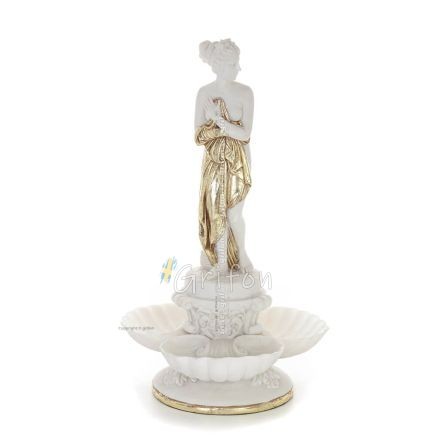 Paddor i snÃ¤ckor 37,5 cm staty, marmortyp polyester alabast, groda Alabaster 1 - grifon.se 