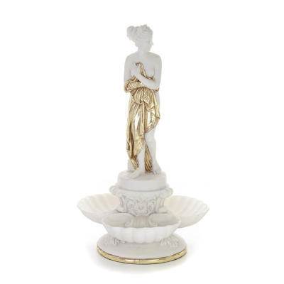 Toads in Shells 37.5cm Statue, Marble-type Polyester Alabaster, Frog Alabaster 1 - grifon.se 