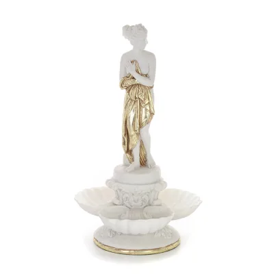 Toads in Shells 37.5cm Statue, Marble-type Polyester Alabaster, Frog Alabaster 1 - grifon.se 