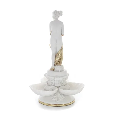 Toads in Shells 37.5cm Statue, Marble-type Polyester Alabaster, Frog Alabaster 3 - grifon.se 