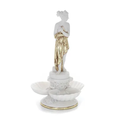 Toads in Shells 37.5cm Statue, Marble-type Polyester Alabaster, Frog Alabaster 5 - grifon.se 