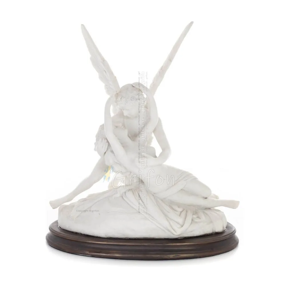 Amor och psyke: övervinner hinder för kärlek 36 cm helkroppsstaty, polyesteralabastmarmortyp, antikens Grekland Alabaster 1 - gr