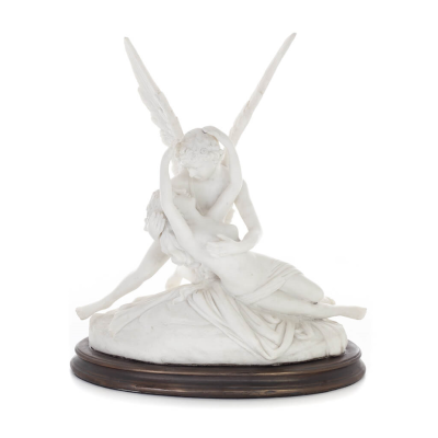 Amor och psyke: Ã¶vervinner hinder fÃ¶r kÃ¤rlek 36 cm helkroppsstaty, polyesteralabastmarmortyp, antikens Grekland Alabaster 1 - gr