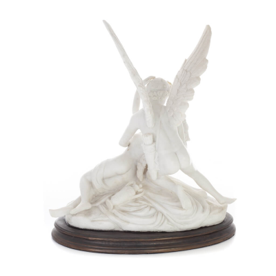 Amor och psyke: Ã¶vervinner hinder fÃ¶r kÃ¤rlek 36 cm helkroppsstaty, polyesteralabastmarmortyp, antikens Grekland Alabaster 3 - gr