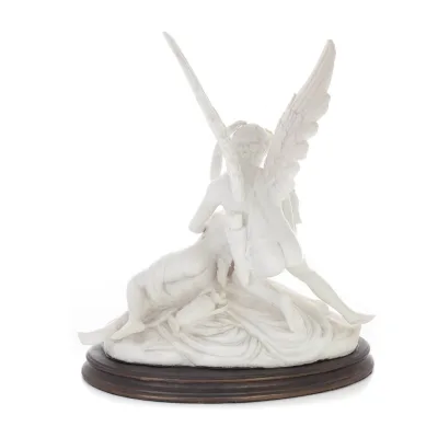 Cupid and Psyche: Overcoming Obstacles to Love 36cm Full Body Statue, Polyester Alabaster Marble Type, Ancient Greece Alabaster 