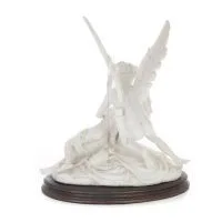 Amor och psyke: övervinner hinder för kärlek 36 cm helkroppsstaty, polyesteralabastmarmortyp, antikens Grekland Alabaster 3 - gr