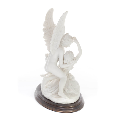 Amor och psyke: Ã¶vervinner hinder fÃ¶r kÃ¤rlek 36 cm helkroppsstaty, polyesteralabastmarmortyp, antikens Grekland Alabaster 4 - gr