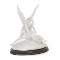Cupid and Psyche: Overcoming Obstacles to Love 36cm Full Body Statue, Polyester Alabaster Marble Type, Ancient Greece Alabaster 