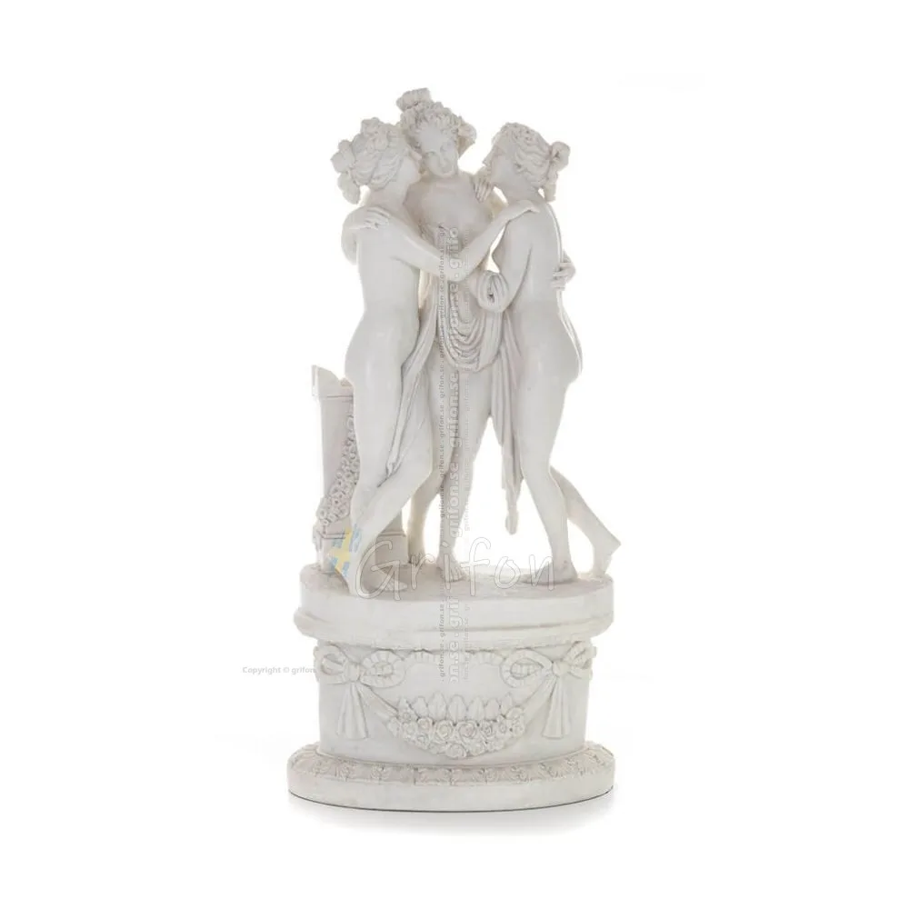 Graces Goddesses of charm, beauty, nature, the three Graces 58cm Full length statue, Polyester alabaster marble type Alabaster 1