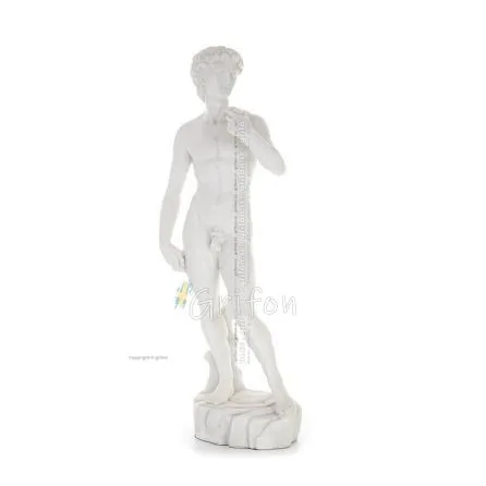 David: Den älskade, profeten, musiker, poet 46,5 cm helkroppsstaty, typ av polyesteralabastmarmor, kristen Alabaster 1 - grifon.