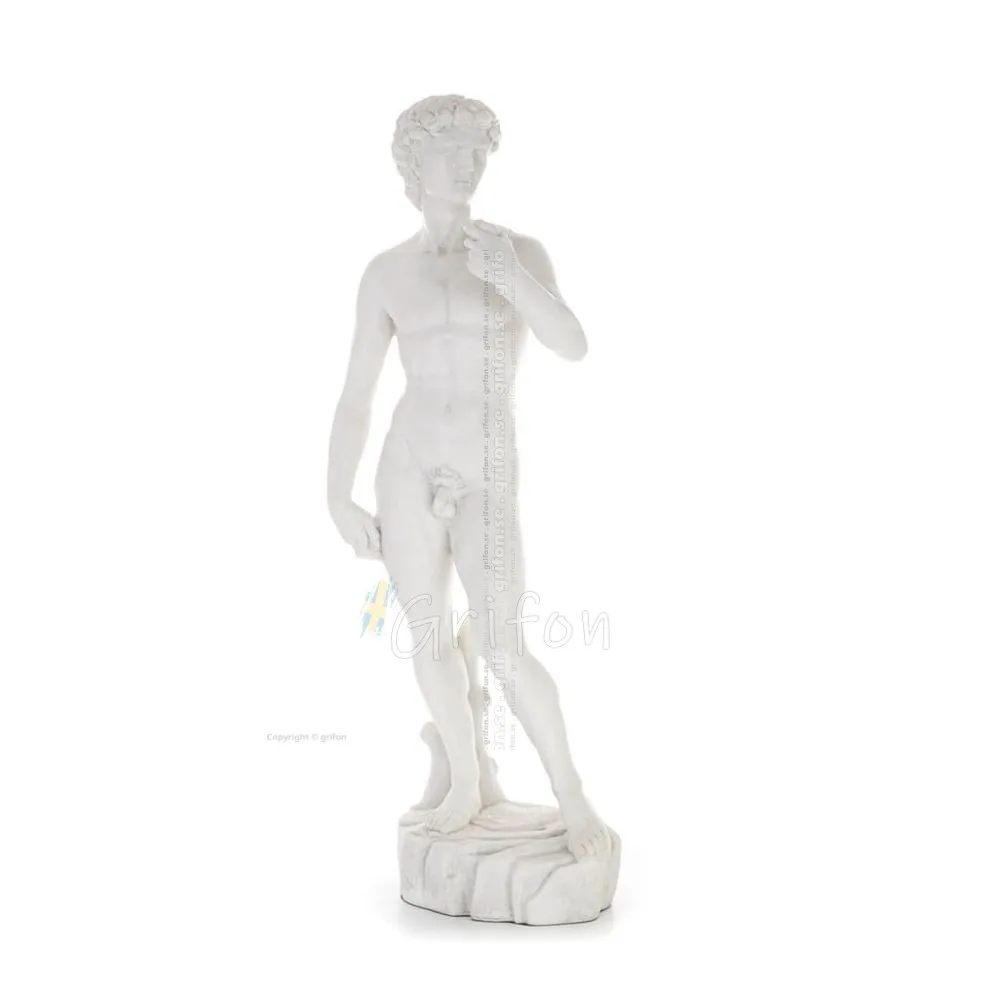 David: Den älskade, profeten, musiker, poet 46,5 cm helkroppsstaty, typ av polyesteralabastmarmor, kristen Alabaster 1 - grifon.