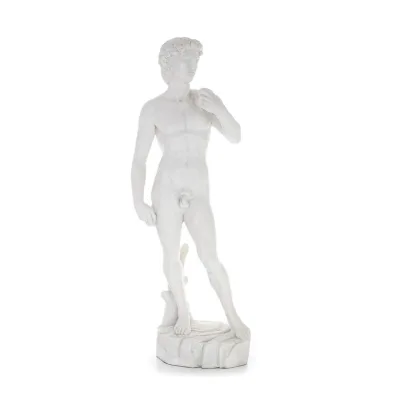 David: Den älskade, profeten, musiker, poet 46,5 cm helkroppsstaty, typ av polyesteralabastmarmor, kristen Alabaster 5 - grifon.