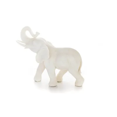 Elephant: symbol of strength, protection, wisdom and good luck 18x20cm Full body statue, Polyester alabaster marble type Alabast