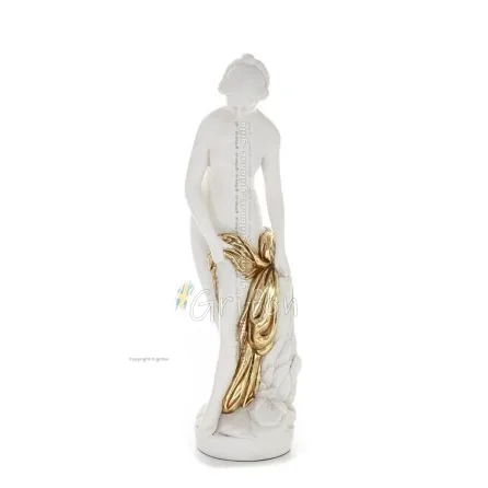 Dotter 39,5 cm helkroppsstaty, alabaster av polyestermarmortyp Alabaster 1 - grifon.se 
