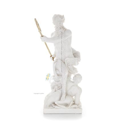 Poseidon: Havets gud, jordbÃ¤vningar, jord, stormar och ord 46 cm helkroppsstaty, typ polyester alabaster marmor Alabaster 1 - gr